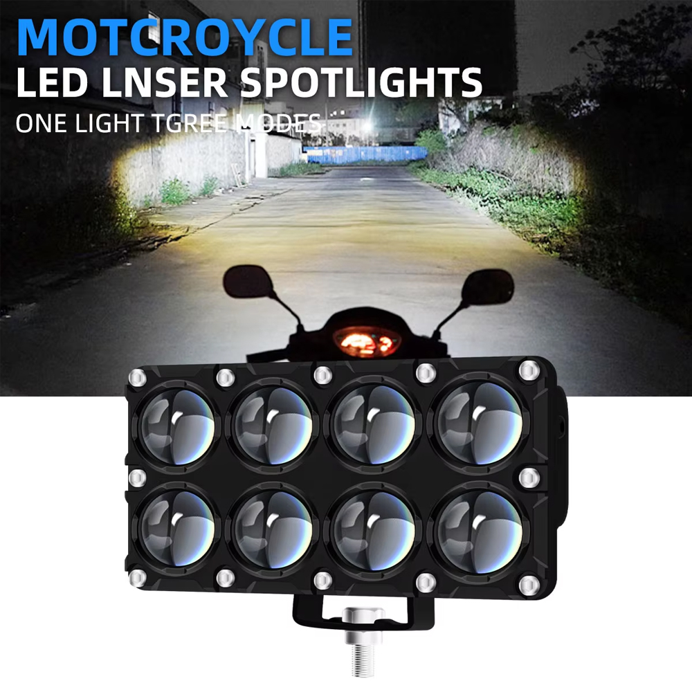 Universal Motorcycle Led Headlight Projector - مصباح إضاءة إضافي للدراجات النارية بعدسة