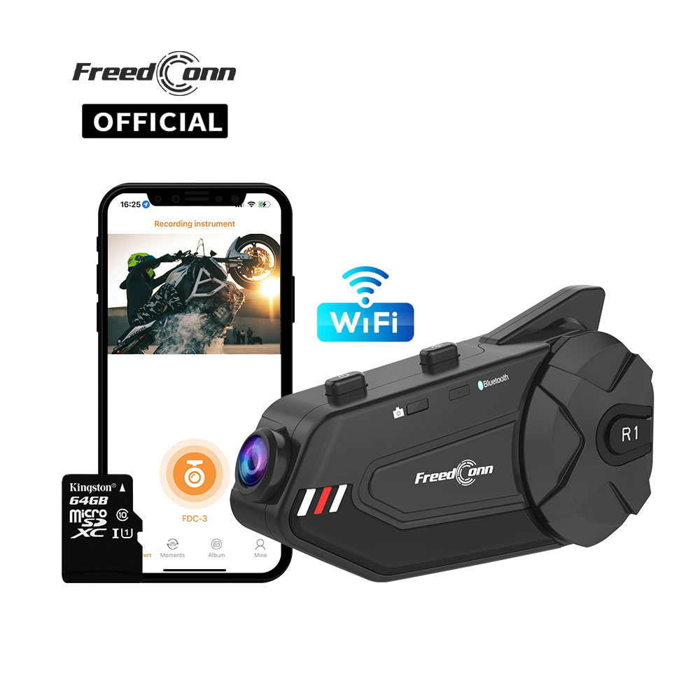 Universal Motorcycle Helmet Intercom Headset - Freedconn R1Plus بلوتوث دراجة نارية إنترفون
