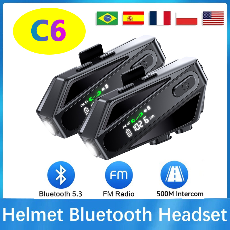 Universal Motorcycle Helmet Intercom Headset - 1/2 قطعة C6 دراجة نارية خوذة