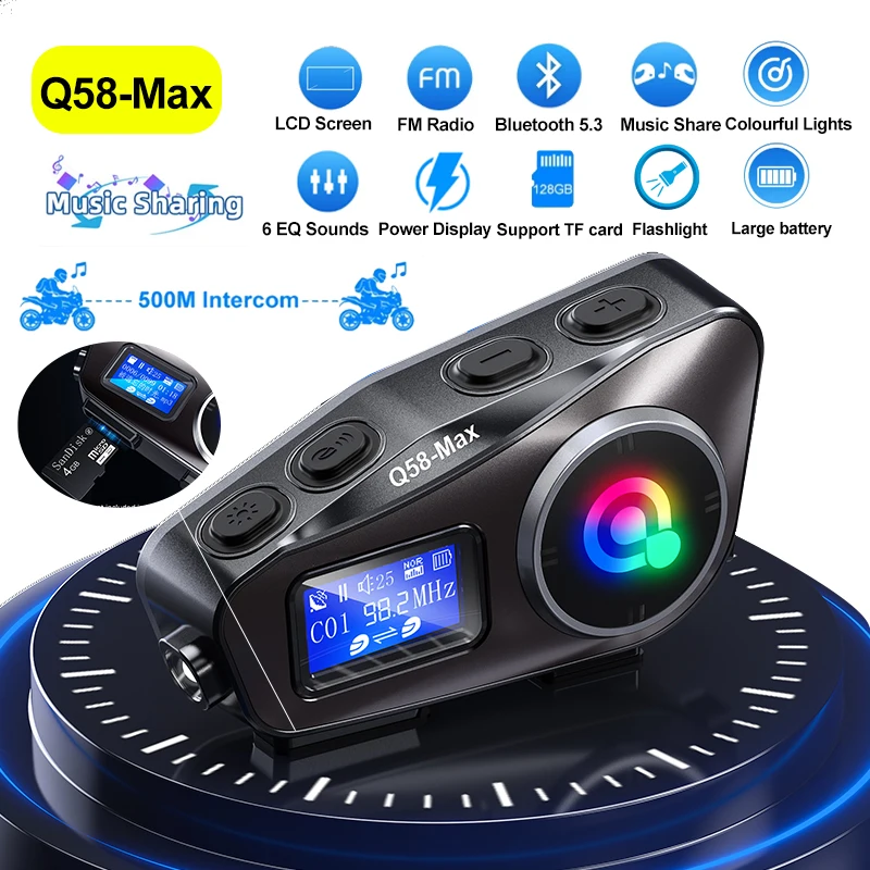 Universal Motorcycle Helmet Intercom Headset - سماعة بلوتوث لاسلكية لخوذة الدراجة النارية
