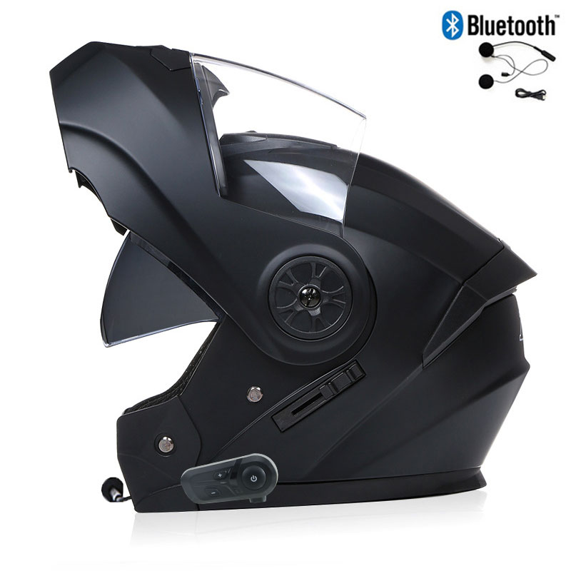 Modular Flip Up Motorcycle Helmet Dot Approved - خوذة بلوتوث لكامل الوجه للدراجات النارية