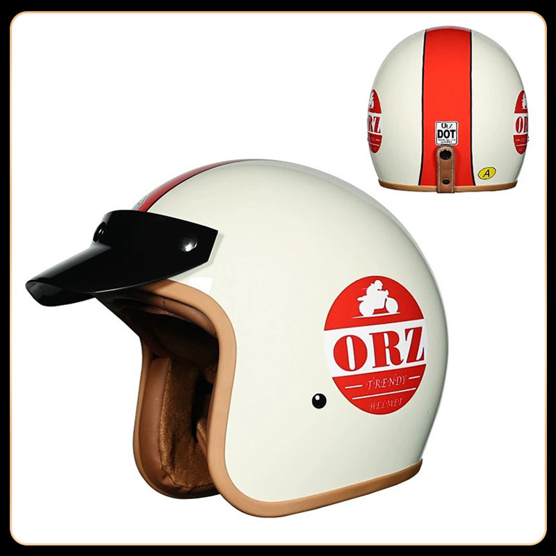 Vintage Open Face Retro Helmet - خوذة دراجة نارية بتصميم عتيق مفتوحة