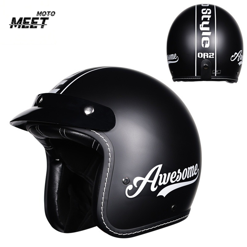 خوذة دراجة نارية مفتوحة الوجه  - مراجعة Vintage Open Face Retro Helmet وسعره