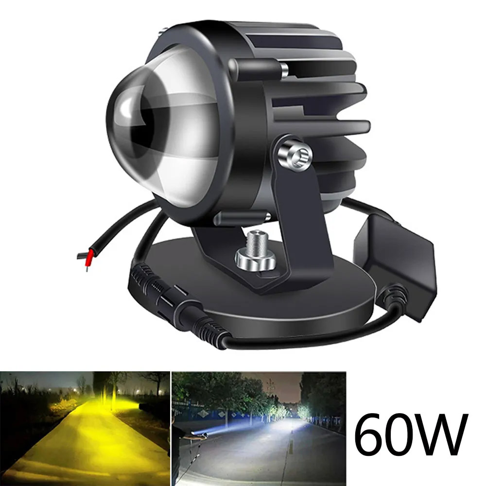 مصباح جهاز عرض ليزر للدراجة ال - مراجعة Universal Motorcycle Led Headlight Projector وسعره