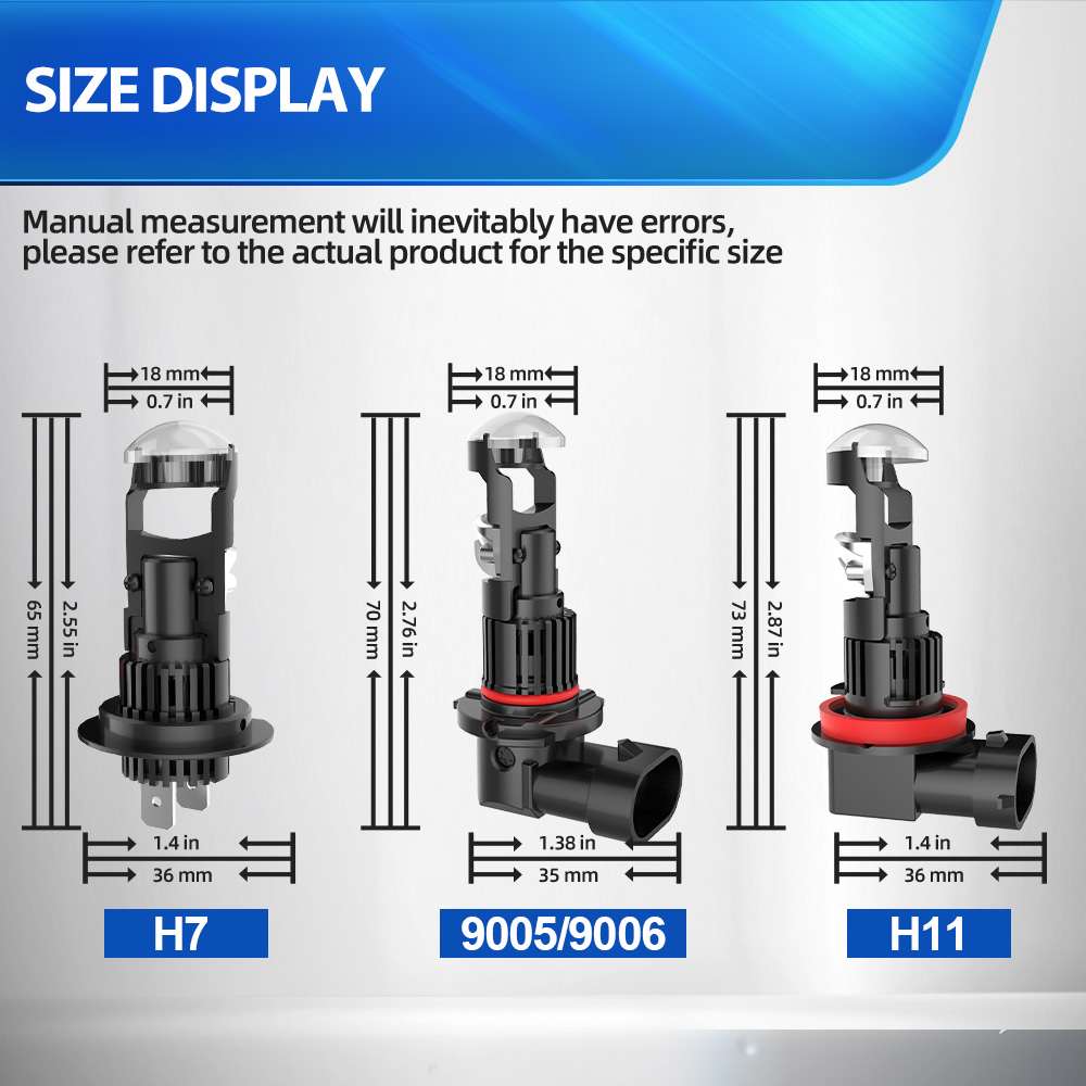 مصباح LED H7 9005/HB3 9006/HB4 - مراجعة Universal Motorcycle Led Headlight Projector وسعره