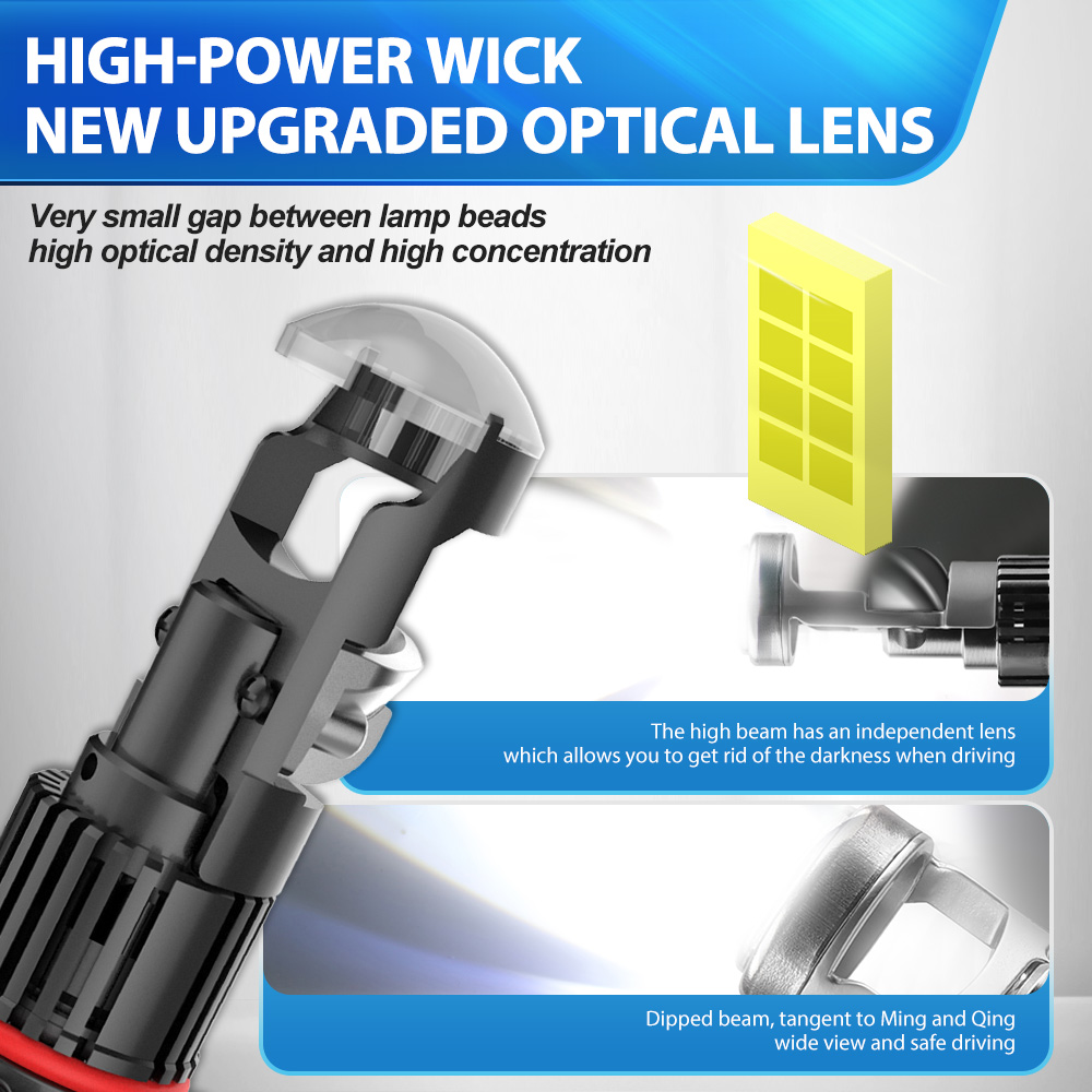 مصباح LED H7 9005/HB3 9006/HB4 - مراجعة Universal Motorcycle Led Headlight Projector وسعره