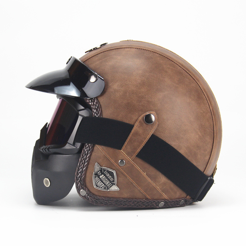 خوذة دراجة نارية كلاسيكية بتصم - مراجعة Vintage Open Face Retro Helmet وسعره