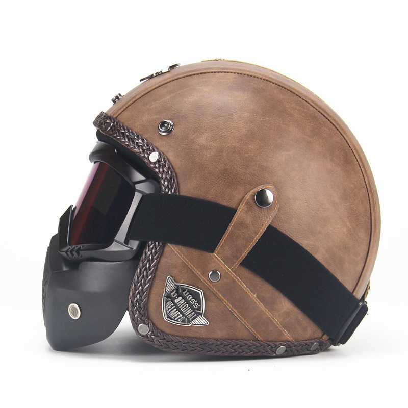 خوذة دراجة نارية كلاسيكية بتصم - مراجعة Vintage Open Face Retro Helmet وسعره