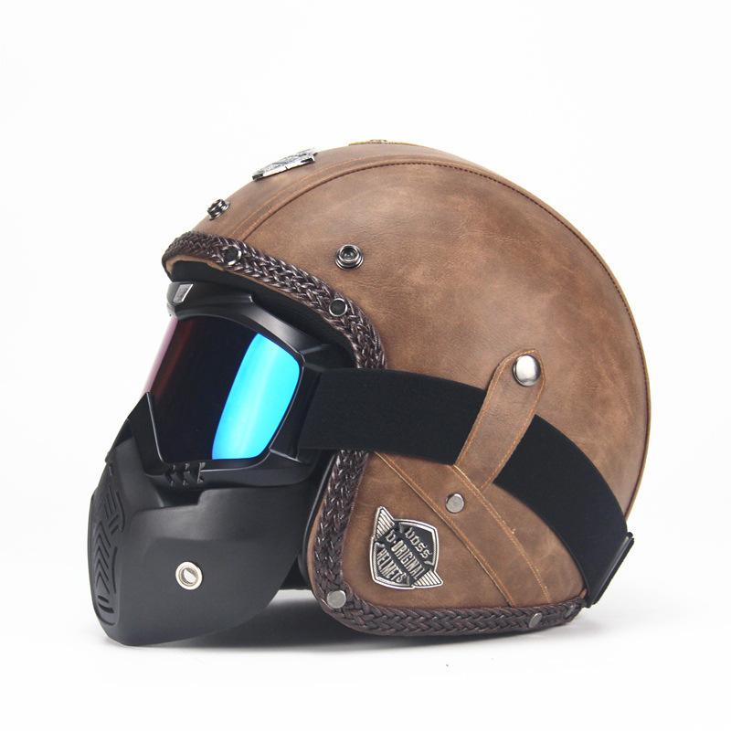 خوذة دراجة نارية كلاسيكية بتصم - مراجعة Vintage Open Face Retro Helmet وسعره