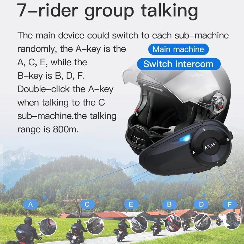 EJEAS Q7 دراجة نارية سماعة خوذ - مراجعة Universal Motorcycle Helmet Intercom Headset وسعره