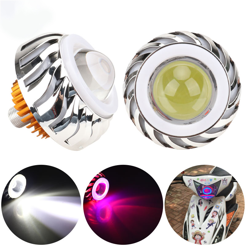 مصباح أمامي للدراجات النارية ب - مراجعة Universal Motorcycle Led Headlight Projector وسعره