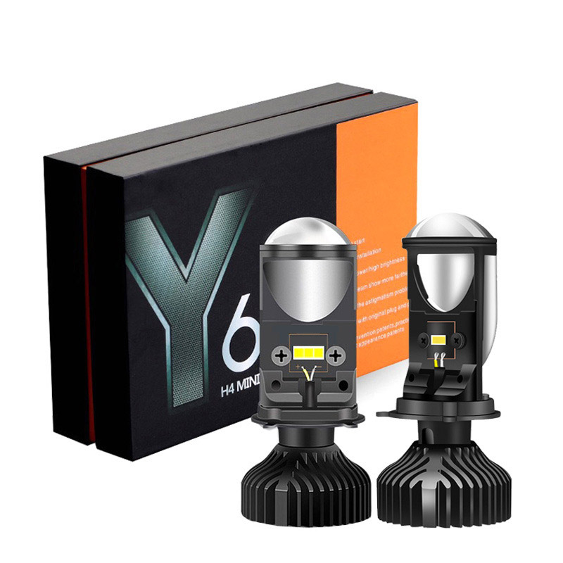 Y6D عدسة H4 LED المصباح 8000LM - مراجعة Universal Motorcycle Led Headlight Projector وسعره