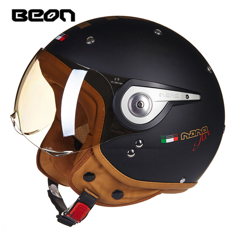 BEON B-110 خوذة دراجة نارية بي - مراجعة Vintage Open Face Retro Helmet وسعره