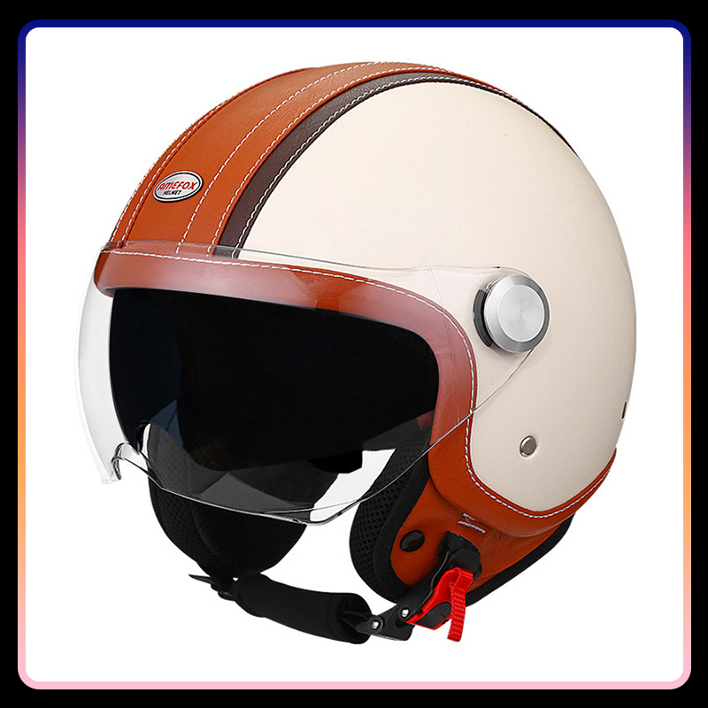 DOT المعتمدة Daul عدسة مفتوحة  - مراجعة Vintage Open Face Retro Helmet وسعره
