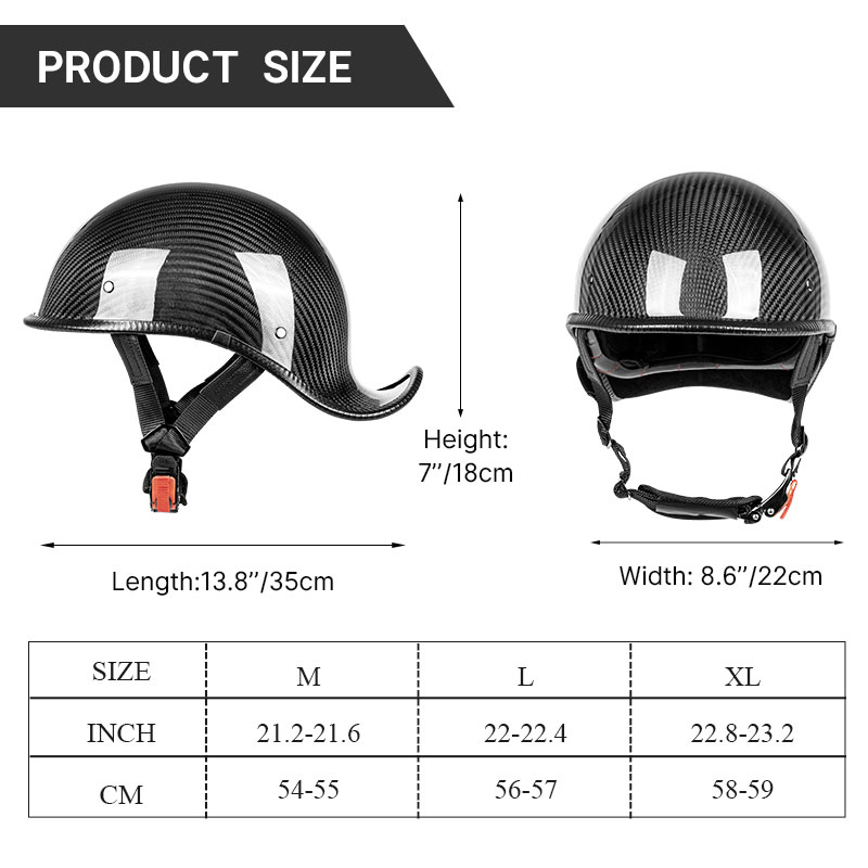 خوذة دراجة نارية نصفية مفتوحة  - مراجعة Carbon Fiber Lightweight Motorcycle Helmet وسعره