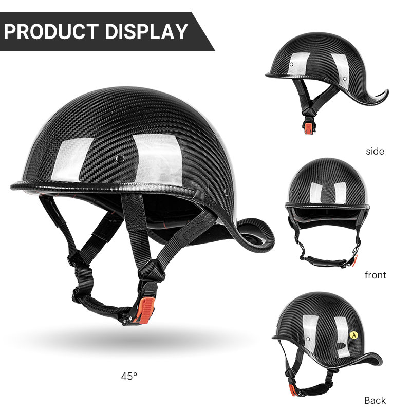 خوذة دراجة نارية نصفية مفتوحة  - مراجعة Carbon Fiber Lightweight Motorcycle Helmet وسعره