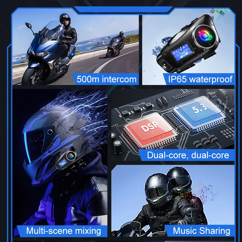 سماعة بلوتوث لاسلكية لخوذة الد - مراجعة Universal Motorcycle Helmet Intercom Headset وسعره