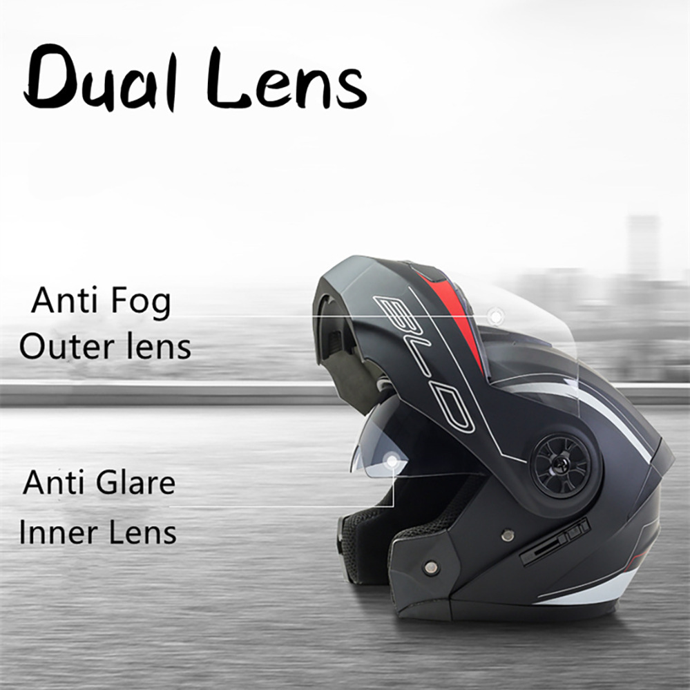 خوذة بلوتوث لكامل الوجه للدراج - مراجعة Modular Flip Up Motorcycle Helmet Dot Approved وسعره