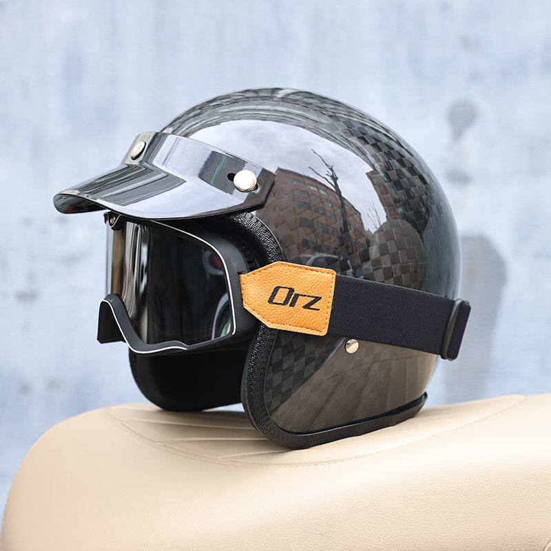 خوذة دراجة نارية كلاسيكية من أ - مراجعة Carbon Fiber Lightweight Motorcycle Helmet وسعره